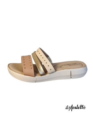 Sandalia para Dama Modare 7199106 Nude Crema Dorado